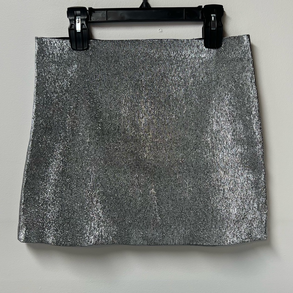 H&M Silver Mini Skirt Size 10 NWT